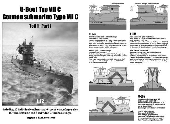 Type VIIC U-Boat Decal Preview by Ulrich Leverenz (ULAD 1/72)